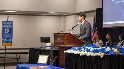 Wake Tech's chapter of the Phi Theta Kappa honor society inducted 112 new members during a ceremony.