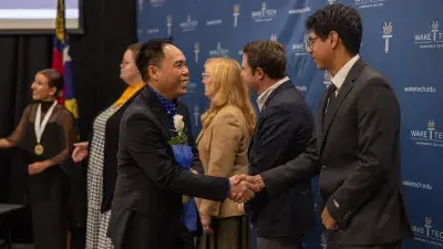 Wake Tech's chapter of the Phi Theta Kappa honor society inducted 112 new members during a ceremony.